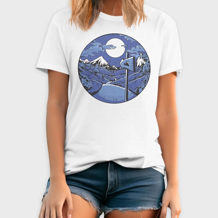 Signpost Mountain Night, Tricou Barbati (Unisex)