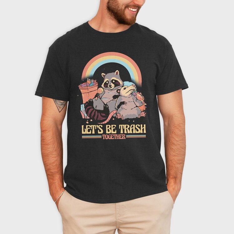 Raccoon Possum Garbage Rainbow, Tricou Barbati (Unisex)