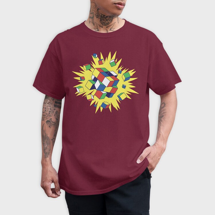Rubik Explosion, Tricou Barbati (Unisex)