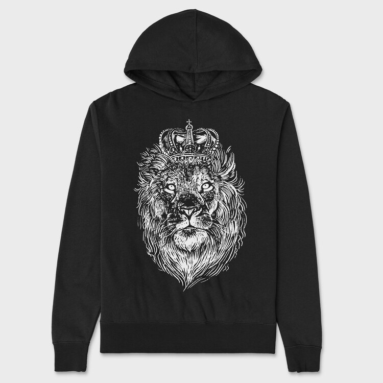 Crowned Lion, Hanorac Oversize Barbati (Unisex)