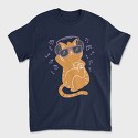 Cat With Sunglasses and Headphones, Tricou Barbati (Unisex)