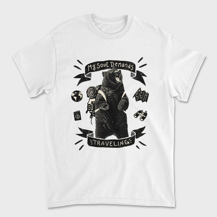 Wanderlust Bear, Tricou Barbati (Unisex)