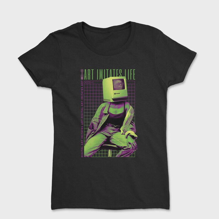 Wireframe Art Life Pc Head, Tricou Femei