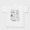 Handrawn Frogs Mushrooms, Tricou Copii
