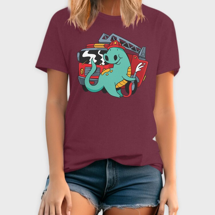 Firefighter Dinosaur, Tricou Barbati (Unisex)
