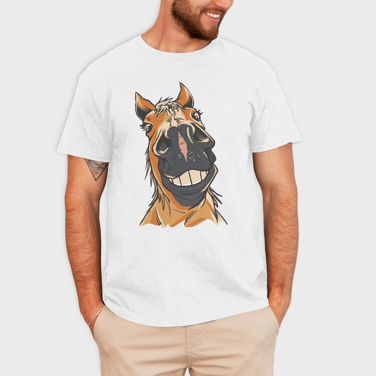 Smiling Horse, Tricou Barbati (Unisex)