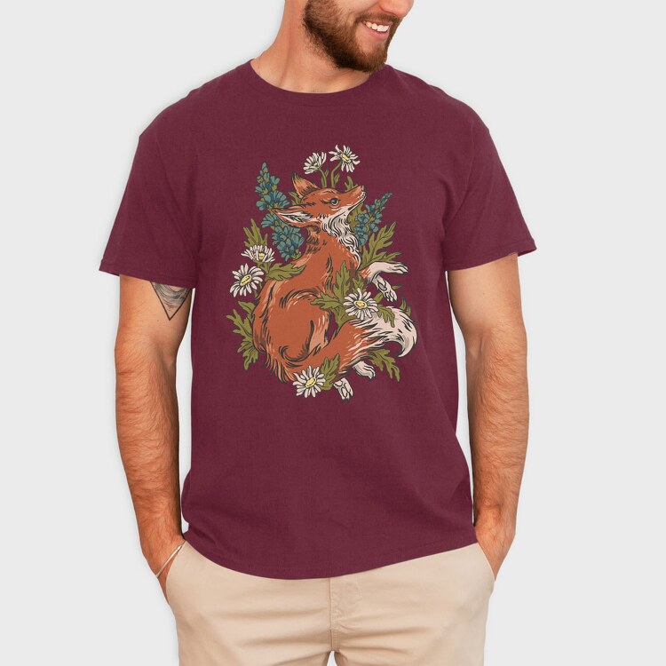 Chamomiles Fox, Tricou Barbati (Unisex)