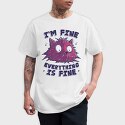 Everything Is Fine Stressed Cat, Tricou Barbati (Unisex)