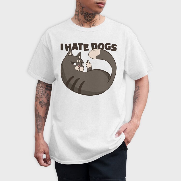 Cat Hate Dogs, Tricou Barbati (Unisex)