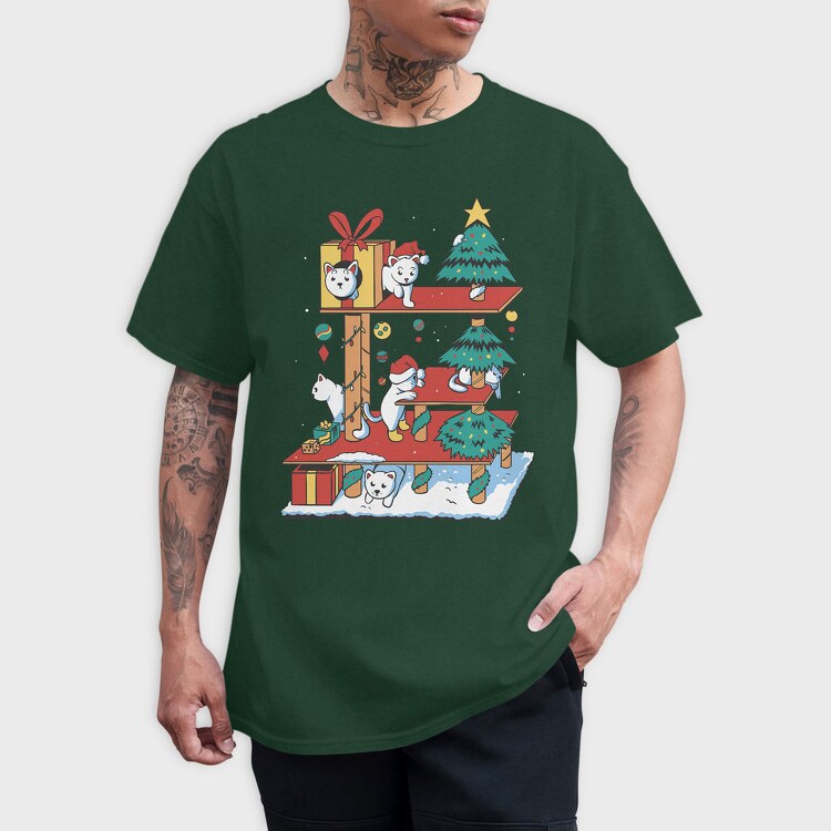 Cat House Christmas, Tricou Barbati (Unisex)