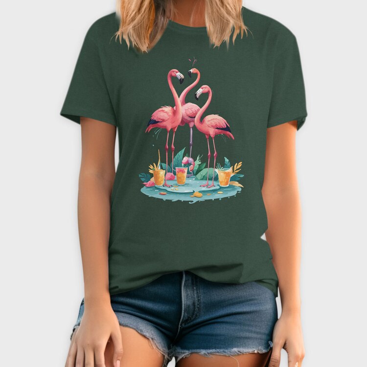 Three Flamingos, Tricou Barbati (Unisex)