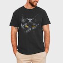 Monochrome Cat Contrast Yellow Eyes, Tricou Barbati (Unisex)