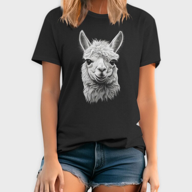 Llama Portrait, Tricou Barbati (Unisex)