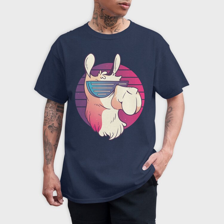 Llama Sunglasses Retro, Tricou Barbati (Unisex)
