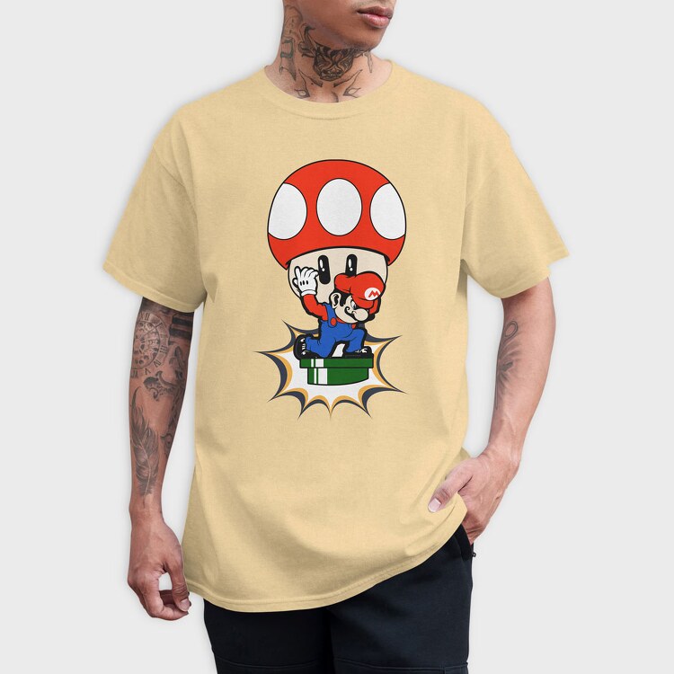 Moshroom Mario, Tricou Barbati (Unisex)