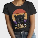 Cat Mommy Retro Sunset, Tricou Femei