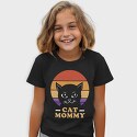 Cat Mommy Retro Sunset, Tricou Copii
