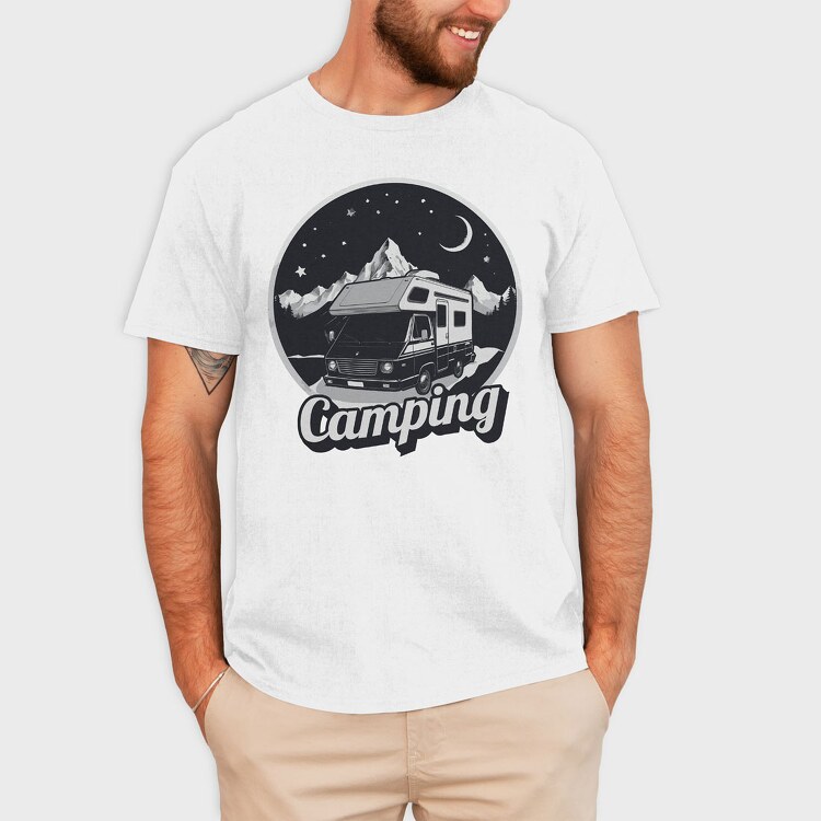Van Night Camping, Tricou Barbati (Unisex)