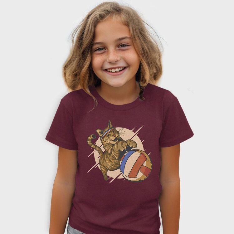 Cat Playing Volleyball, Tricou Copii