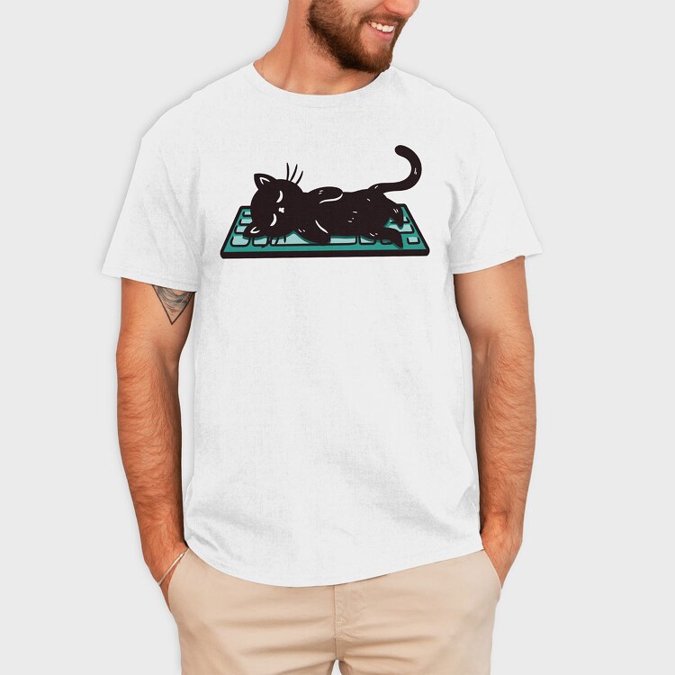 Keyboard Kitty, Tricou Barbati (Unisex)