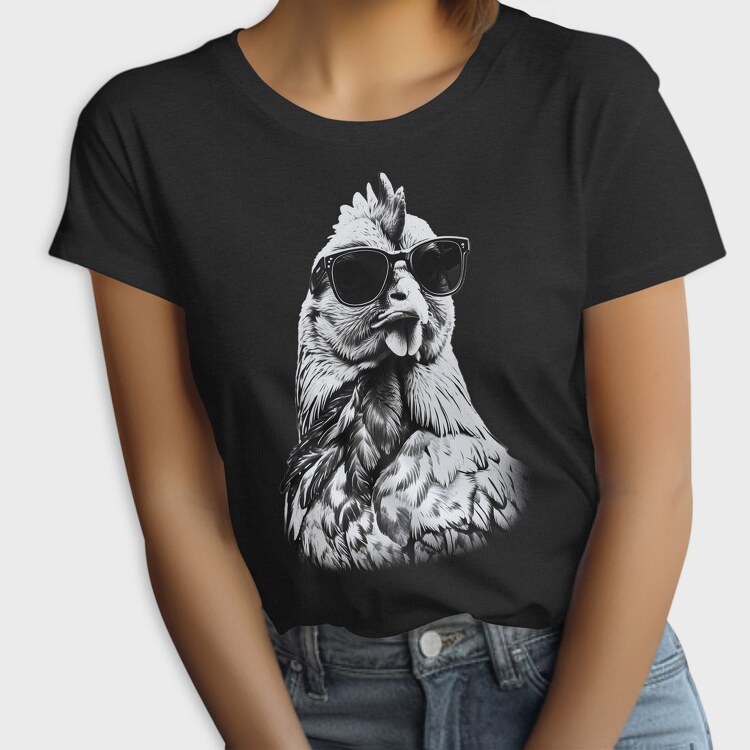 Chicken Monochrome Sunglases, Tricou Femei