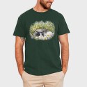 Cat Sleeping in Flower Field, Tricou Barbati (Unisex)