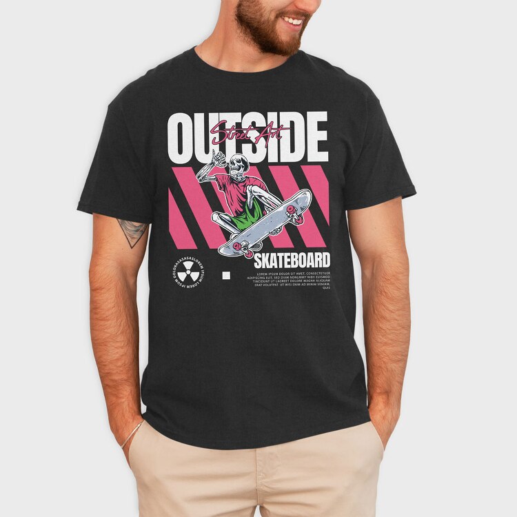 Outside Skateboard 1, Tricou Barbati (Unisex)