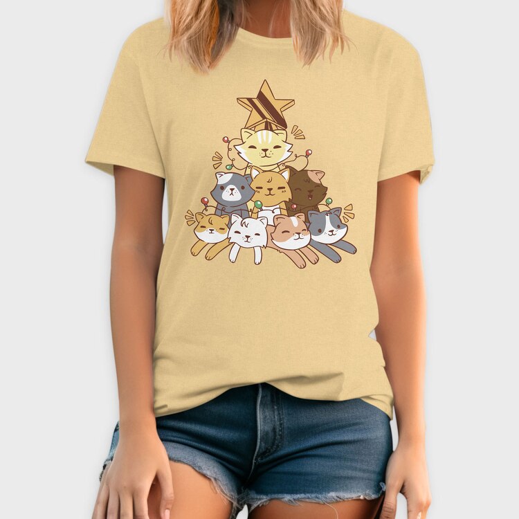 Cat Tree Christmas, Tricou Barbati (Unisex)