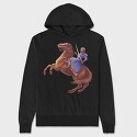 King and Horse Painting, Hanorac Oversize Barbati (Unisex)