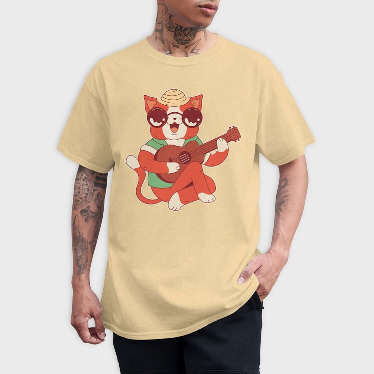 Cat Ukelele, Tricou Barbati (Unisex)