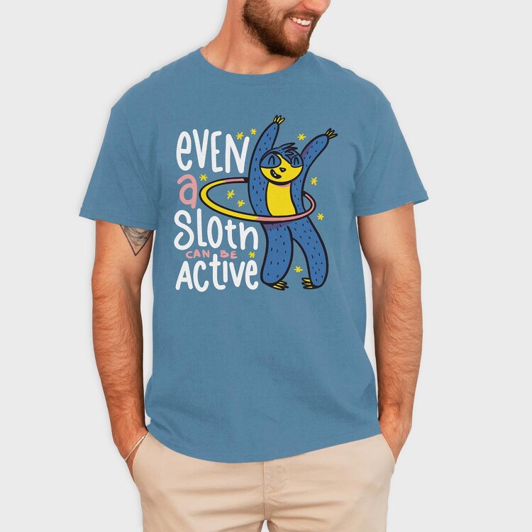 Active Sloth, Tricou Barbati (Unisex)