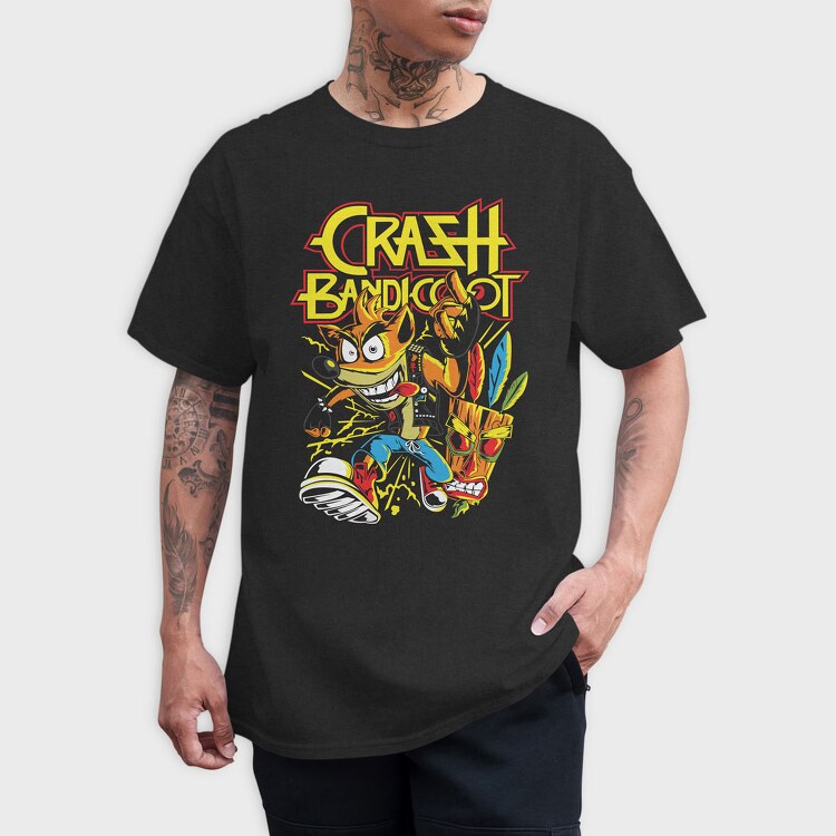 Crash Bandicoot, Tricou Barbati (Unisex)