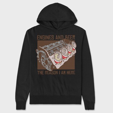 Engine and Beer, Hanorac Oversize Barbati (Unisex)