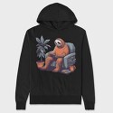 Chill Sloth Playing Video Games, Hanorac Oversize Barbati (Unisex)