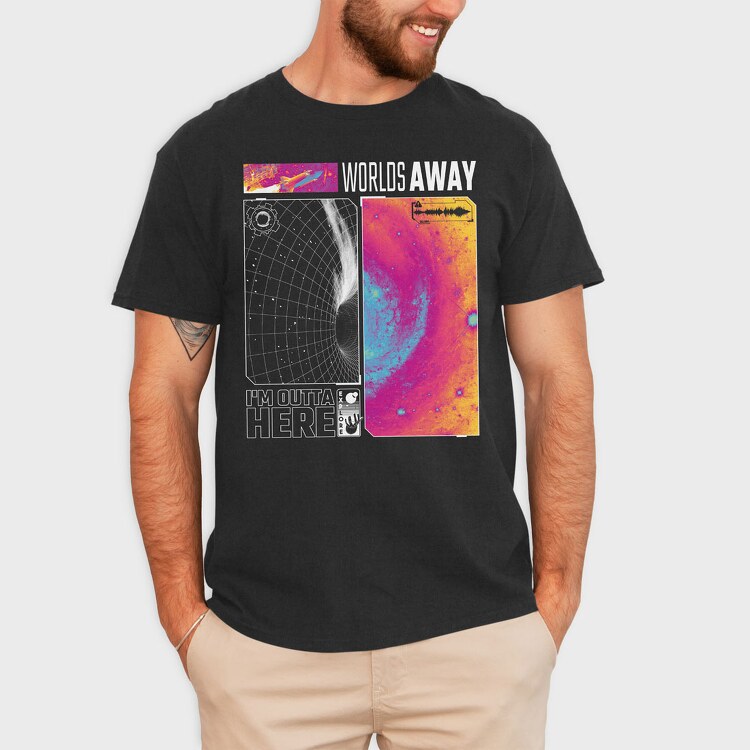 Galaxy Worlds Away, Tricou Barbati (Unisex)