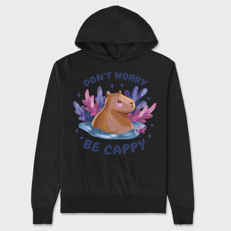 Dont Worry Capybara, Hanorac Oversize Barbati (Unisex)