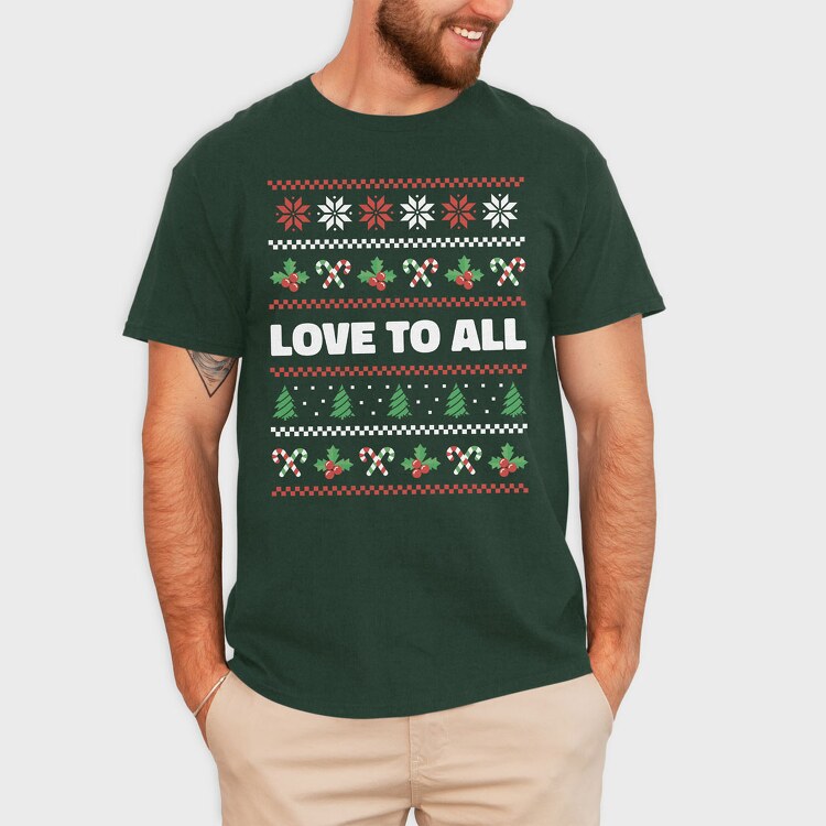 Love to All Ugly Sweater, Tricou Barbati (Unisex)