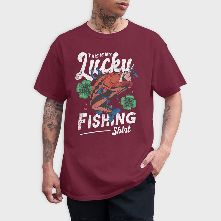 Lucky Fishing, Tricou Barbati (Unisex)