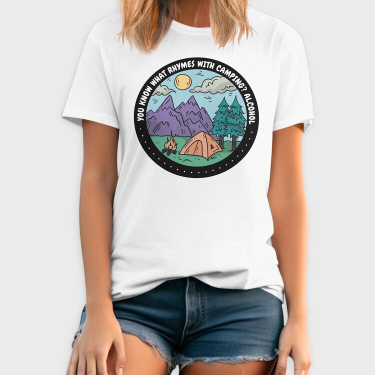 Camping Quote Alcohol, Tricou Barbati (Unisex)