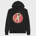 Astronaut Sleeping, Hanorac Oversize Barbati (Unisex)