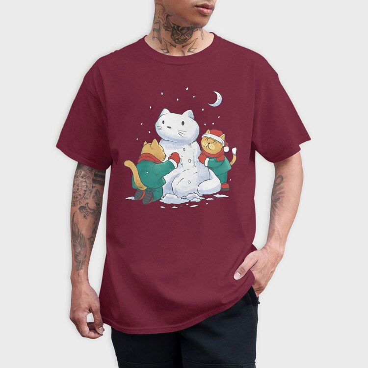 Christmas Cats Snowman, Tricou Barbati (Unisex)