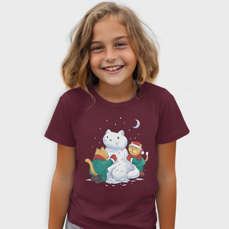 Christmas Cats Snowman, Tricou Copii