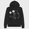Skeleton Cat, Hanorac Oversize Barbati (Unisex)