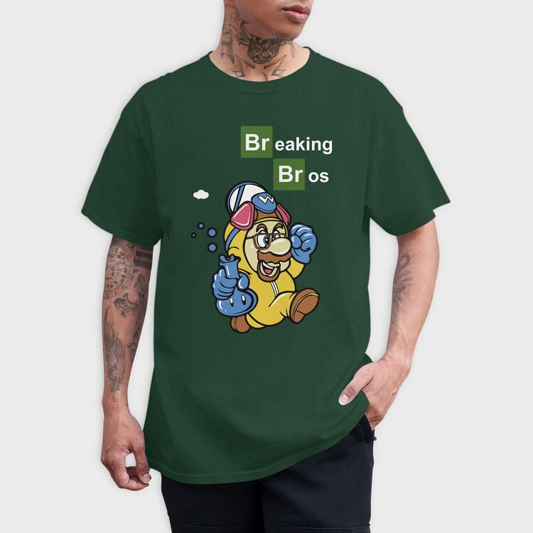 Breacking Bros Mario, Tricou Barbati (Unisex)