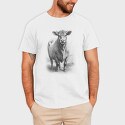 Cow Hand Drawn Style Braunvieh, Tricou Barbati (Unisex)