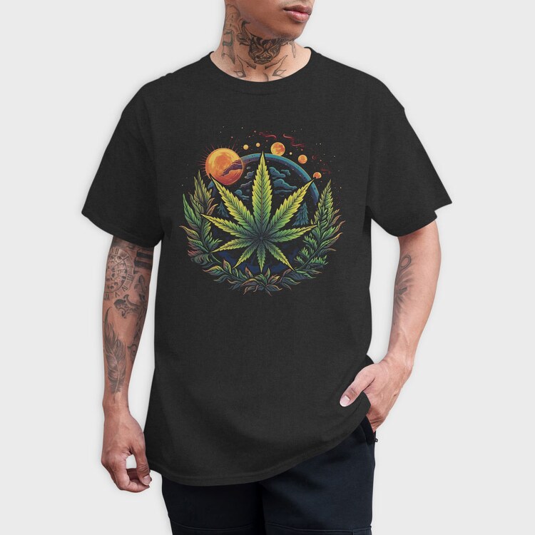 Cannabis Planets, Tricou Barbati (Unisex)