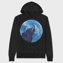 Moon Wolf, Hanorac Oversize Barbati (Unisex)