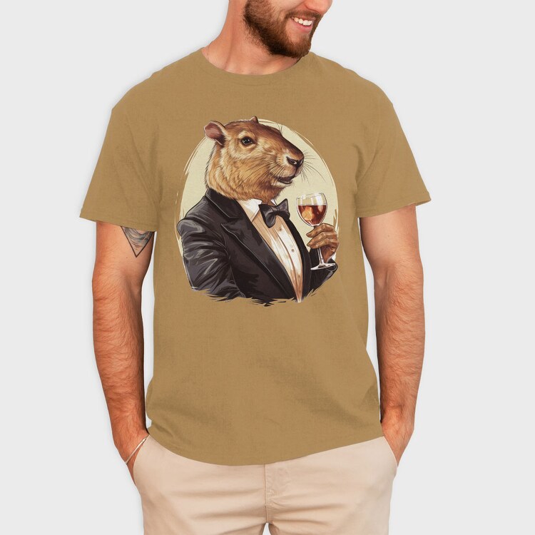 Capybara Drink, Tricou Barbati (Unisex)
