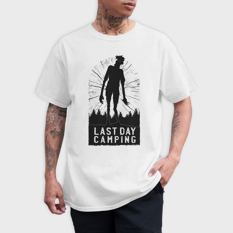 Last Day Camping Zombie, Tricou Barbati (Unisex)
