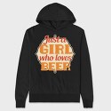 Just A Girl Who Loves Beer, Hanorac Oversize Barbati (Unisex)